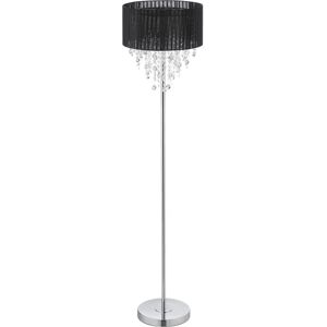 Relaxdays Staande Lamp met Kristallen - Elegante Kristallen Kettingen - 150x37,5cm - Zwart en Zilver Relaxdays Staande Lamp met Kristallen - Elegante Kristallen Kettingen - 150x37,5cm - Zwart en Zilver