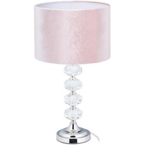 Lámpara de Mesita de Noche de Terciopelo y Cristal - E14, 40W Lámpara de Mesita de Noche de Terciopelo y Cristal - E14, 40W