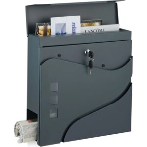 Relaxdays Steel Mailbox with Newspaper Compartment - Antracite Relaxdays Steel Mailbox with Newspaper Compartment - Antracite