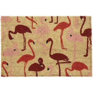Relaxdays Coconut Flamingo Door Mat - Indoor/Outdoor Tropical Welcome Rug Relaxdays Coconut Flamingo Door Mat - Indoor/Outdoor Tropical Welcome Rug