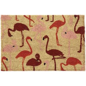 Relaxdays Coconut Flamingo Door Mat - Indoor/Outdoor Tropical Welcome Rug Relaxdays Coconut Flamingo Door Mat - Indoor/Outdoor Tropical Welcome Rug