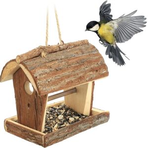 Relaxdays Wooden Bird Feeder - Wild Bird Decor - 18x13.5x19.5cm Relaxdays Wooden Bird Feeder - Wild Bird Decor - 18x13.5x19.5cm