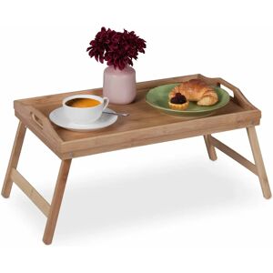 Relaxdays Opvouwbaar Bamboe Bedplateau - Handvatten, 25x60x30cm Relaxdays Opvouwbaar Bamboe Bedplateau - Handvatten, 25x60x30cm