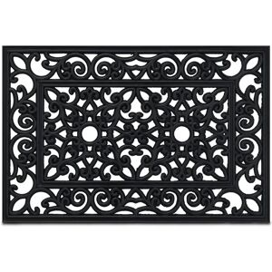 Relaxdays Rubber Doormat - 60x40 cm - Black - Indoor & Outdoor Relaxdays Rubber Doormat - 60x40 cm - Black - Indoor & Outdoor