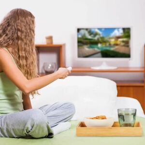 Relaxdays Bamboo Tray - Rectangular, Handles, Elevated Rim - Tray/Feeder Relaxdays Bamboo Tray - Rectangular, Handles, Elevated Rim - Tray/Feeder