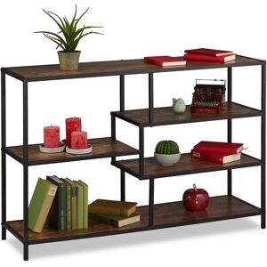Relaxdays Industrial Style Shelving Unit - 5 Shelves, Dark Wood Effect Relaxdays Industrial Style Shelving Unit - 5 Shelves, Dark Wood Effect
