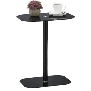 Relaxdays Black Steel Glass Coffee Table - Side Table Relaxdays Black Steel Glass Coffee Table - Side Table