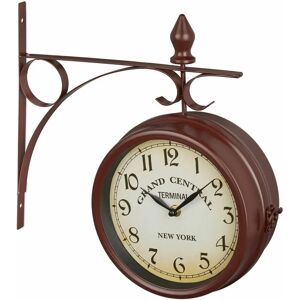 Relaxdays Brown Double-sided Vintage Station Wall Clock - Wall/Desk Clock Relaxdays Brown Double-sided Vintage Station Wall Clock - Wall/Desk Clock