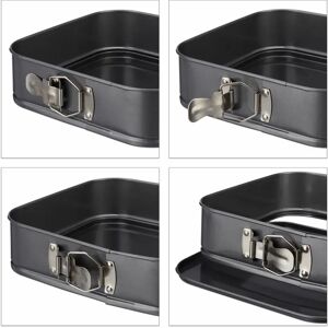 Relaxdays Baking Dish - 4 Square Pans - Stainless Steel - Non-Stick - Oven Safe Relaxdays Baking Dish - 4 Square Pans - Stainless Steel - Non-Stick - Oven Safe