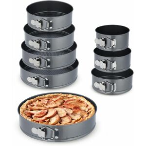 Relaxdays Stainless Steel 8-Piece Round Cake Pan Set - Baking Dish Relaxdays Stainless Steel 8-Piece Round Cake Pan Set - Baking Dish
