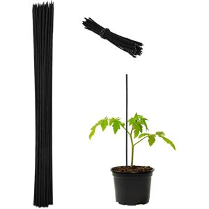 Relaxdays Bamboo Plant Supports Set - 50 Sticks 60cm Black Relaxdays Bamboo Plant Supports Set - 50 Sticks 60cm Black