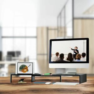 Relaxdays Monitor Stand - Dual, Adjustable, Black Relaxdays Monitor Stand - Dual, Adjustable, Black