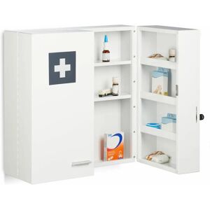 Relaxdays Armario de Medicina - 11 Compartimentos Acero Blanco Cerradura Baño Relaxdays Armario de Medicina - 11 Compartimentos Acero Blanco Cerradura Baño