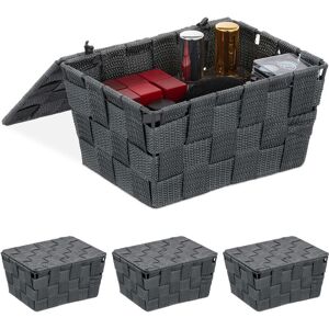 Relaxdays Storage Baskets Set - 4 Multi-purpose Plastic Organizers Relaxdays Storage Baskets Set - 4 Multi-purpose Plastic Organizers