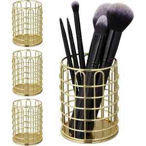 Relaxdays Set 4 Pen Holders Modern Metal Wire Grid Desk Organizer Relaxdays Set 4 Pen Holders Modern Metal Wire Grid Desk Organizer