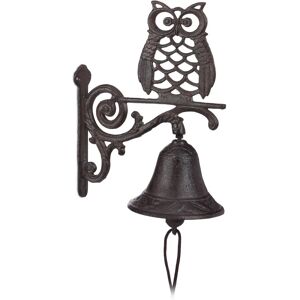 Relaxdays Rustic Owl Cast Iron Door Bell Set of 3 Relaxdays Rustic Owl Cast Iron Door Bell Set of 3