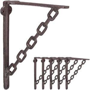 Relaxdays 6x Shelf Brackets Rustic Vintage Cast Iron Wall Support - Shelf Support Relaxdays 6x Shelf Brackets Rustic Vintage Cast Iron Wall Support - Shelf Support