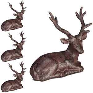 Relaxdays Deer Garden Figurine - Rustic Cast Iron 4 Set Relaxdays Deer Garden Figurine - Rustic Cast Iron 4 Set
