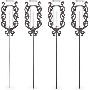 Relaxdays Vintage Rain Gauge - 4 Decorative Garden Measures Relaxdays Vintage Rain Gauge - 4 Decorative Garden Measures