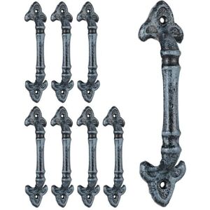 Relaxdays - 8 Vintage Furniture Handles - Cast Iron - 20cm - Gray - Handle Relaxdays - 8 Vintage Furniture Handles - Cast Iron - 20cm - Gray - Handle