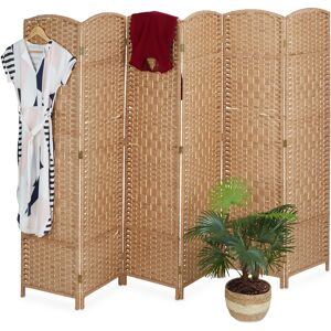 Biombo Relaxdays 6 Paneles - Separador Interior Madera Natural Biombo Relaxdays 6 Paneles - Separador Interior Madera Natural