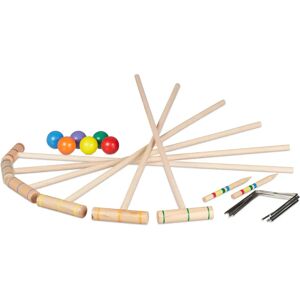 Relaxdays Cherry Wood Croquet Set - 6 Players - Outdoor Game Relaxdays Cherry Wood Croquet Set - 6 Players - Outdoor Game
