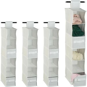 Relaxdays - 4x Wardrobe Organizer - White Relaxdays - 4x Wardrobe Organizer - White