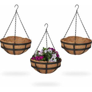 Relaxdays 10041693 Hanging Planter Set - Metal & Coconut Fibers Relaxdays 10041693 Hanging Planter Set - Metal & Coconut Fibers
