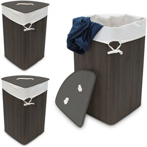 RELAXDAYS Bamboo Corner Laundry Baskets Set - Space Saving, Foldable - 60L RELAXDAYS Bamboo Corner Laundry Baskets Set - Space Saving, Foldable - 60L