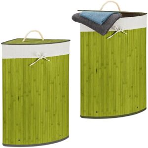 Relaxdays Bamboo Corner Laundry Baskets Set - 60L Relaxdays Bamboo Corner Laundry Baskets Set - 60L