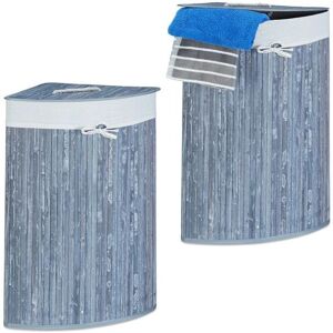 RELAXDAYS Bamboo Corner Laundry Basket - Foldable, 60L RELAXDAYS Bamboo Corner Laundry Basket - Foldable, 60L