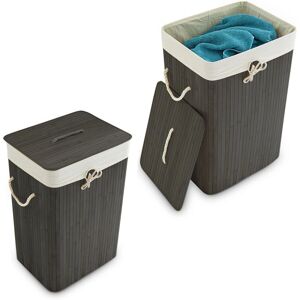 Relaxdays Bamboo Laundry Basket - 83L, Foldable, Rectangular - Laundry Bin Relaxdays Bamboo Laundry Basket - 83L, Foldable, Rectangular - Laundry Bin