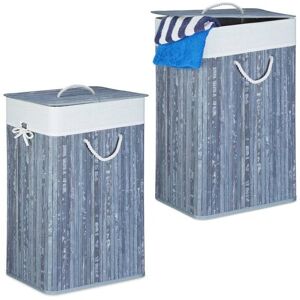 RELAXDAYS Bamboo Laundry Baskets - 83L Foldable Rectangular RELAXDAYS Bamboo Laundry Baskets - 83L Foldable Rectangular