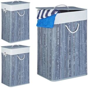 Relaxdays - Bamboo Laundry Basket with Lid - 83L Compact Storage Relaxdays - Bamboo Laundry Basket with Lid - 83L Compact Storage