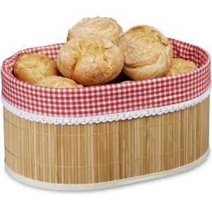 RELAXDAYS - 2x Bread Basket, Bamboo with Fabric Insert - Bread & Croissant RELAXDAYS - 2x Bread Basket, Bamboo with Fabric Insert - Bread & Croissant