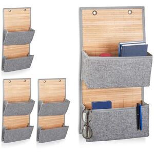 Relaxdays Bamboo Storage Bags - 4 Pack, Wall & Door Organizer, 62x33x12cm Relaxdays Bamboo Storage Bags - 4 Pack, Wall & Door Organizer, 62x33x12cm