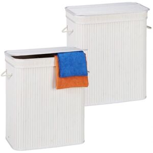 Relaxdays Bamboo Laundry Basket - 2 Compartments - 95L Relaxdays Bamboo Laundry Basket - 2 Compartments - 95L
