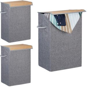 Relaxdays 3 Laundry Baskets with Lids - Rectangular, 60L Relaxdays 3 Laundry Baskets with Lids - Rectangular, 60L