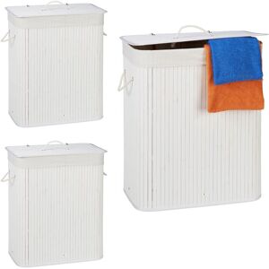 Relaxdays Bamboo Laundry Basket - 2 Compartments, Foldable, 95L Relaxdays Bamboo Laundry Basket - 2 Compartments, Foldable, 95L