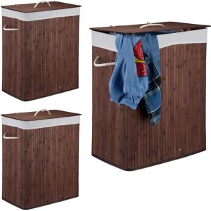 RELAXDAYS Bamboo Laundry Basket - Foldable, 95L, 2 Compartments RELAXDAYS Bamboo Laundry Basket - Foldable, 95L, 2 Compartments