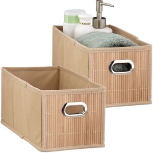 RELAXDAYS Bamboo Storage Baskets - Rectangular, Foldable, Natural RELAXDAYS Bamboo Storage Baskets - Rectangular, Foldable, Natural