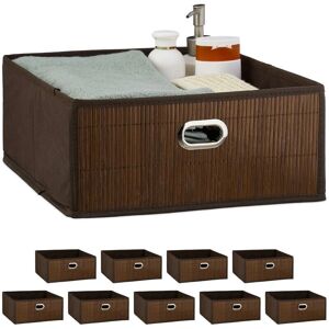 Relaxdays Bamboo Storage Baskets - 14x31x31cm - 10 pcs Relaxdays Bamboo Storage Baskets - 14x31x31cm - 10 pcs