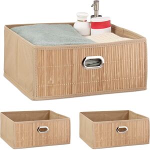 Relaxdays Bamboo Storage Basket - 14x31x31cm, Natural Relaxdays Bamboo Storage Basket - 14x31x31cm, Natural