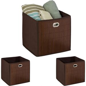 Relaxdays 3x Bamboo Storage Baskets - Square, Foldable, 31cm Relaxdays 3x Bamboo Storage Baskets - Square, Foldable, 31cm