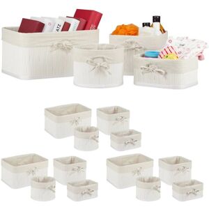Relaxdays Bamboo Storage Basket Set - 16 Large, Medium, Small & Round Baskets - White Relaxdays Bamboo Storage Basket Set - 16 Large, Medium, Small & Round Baskets - White
