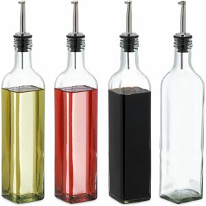 Relaxdays zestaw dozowników oleju i octu - 4 butelki 500ml Relaxdays zestaw dozowników oleju i octu - 4 butelki 500ml