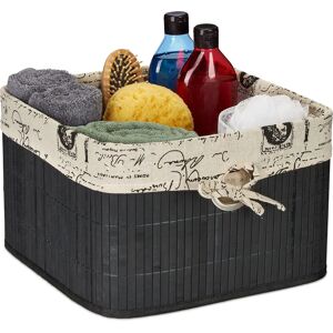 RELAXDAYS Bamboo Storage Basket - French Print - 20x31x31cm RELAXDAYS Bamboo Storage Basket - French Print - 20x31x31cm