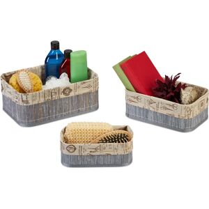 Relaxdays Bamboo Storage Box Set - Vintage Organizers Relaxdays Bamboo Storage Box Set - Vintage Organizers