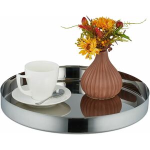 Relaxdays 10042506 tray/feeder - High edge stainless steel modern round serving tray Relaxdays 10042506 tray/feeder - High edge stainless steel modern round serving tray