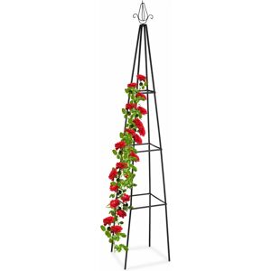 Relaxdays Steel Plant Support Obelisk - 204cm, Black Relaxdays Steel Plant Support Obelisk - 204cm, Black